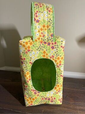 Hand Crafted Yellow Floral Diaper/ Wipe pouch bag
